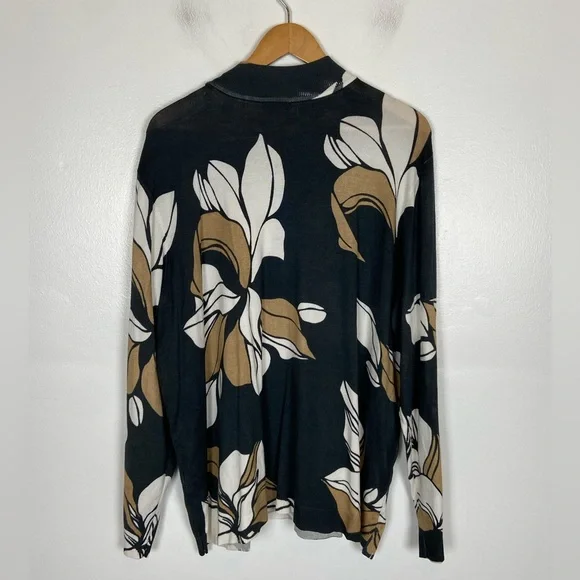 Chico's Retro Floral Mock-Neck Pullover Sweater Size 4 US XXL Basic Minimalist - Picture 2 of 9